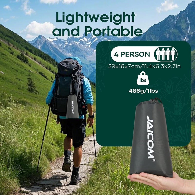 JAICOM Tent Footprint - Waterproof Camping Tarp, 1-6 Person Tent Floor Saver, PU 3000mm Small Tarp for Hiking, Backpacking, Hammock, Beach, Picnic and Other Outdoor Activities - Image 5